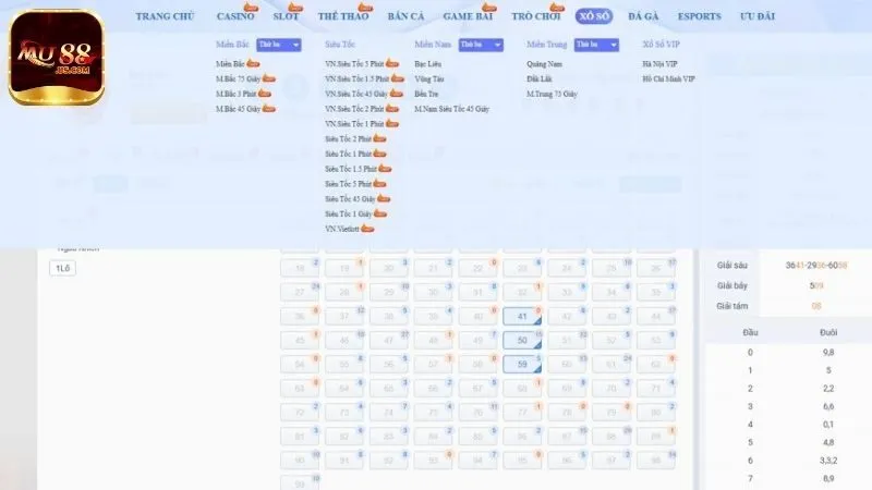 Cách tham gia chơi lô xiên 3 tại MU88